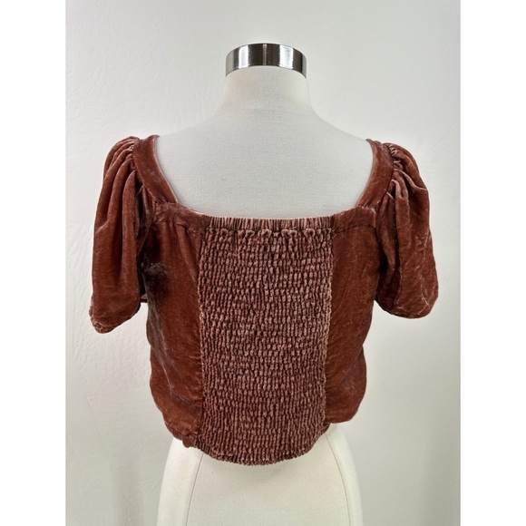 Madewell Suede Square Neck Balloon Sleeves Top - Picture 2 of 9